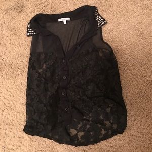 charlotte russe black lace tank